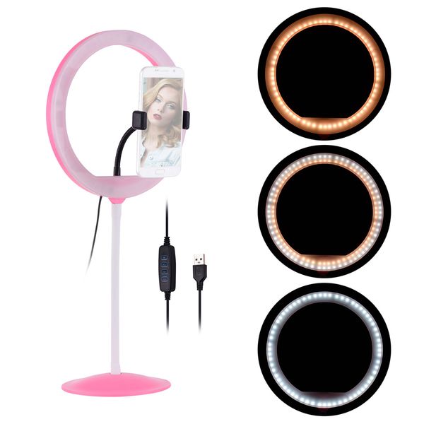 

9 inch led ring light dimmable brightness 3200k-5500k color temperature usb powered fill-in light for makeup live streaming