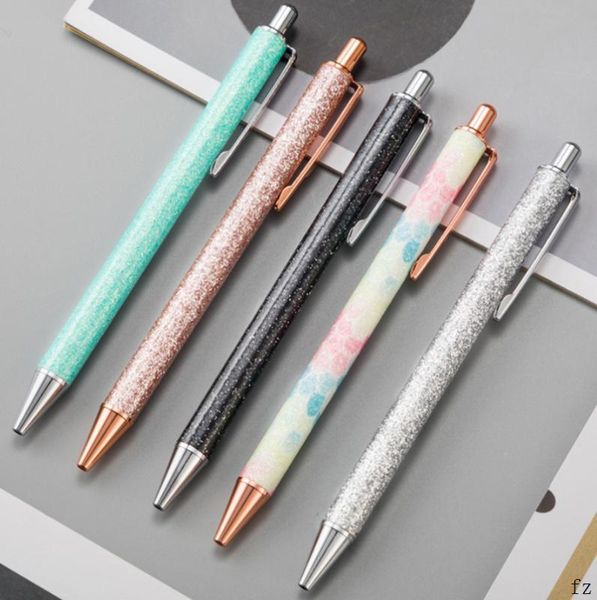 

100 pcs gold floating ballpoint pens student metal signature pen ball pens for writing, Blue;orange