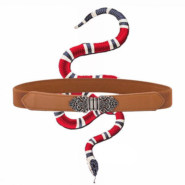 

globalbelts womens d esigner leather belts fashion original lux e womens gifts big snake buckle plaid flower big g buckle, Black;brown