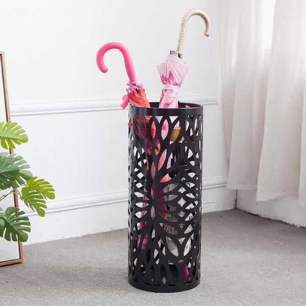 

fashion art carved metal umbrella drain storage bucket multi-function bracket umbrella stand zp6201133