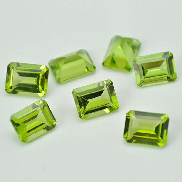 

authentic natural peridot octagon facet cut 3x5-5x7 semi-precious loose gemstone for jewelry setting 20pcs/lot, Black