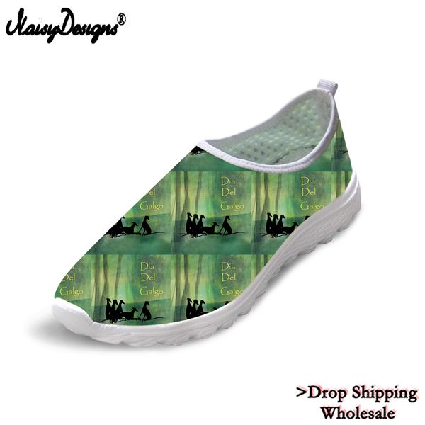 

casual woman shoes sneakers 3d greyhound dogs pattern light weight zapatos men summer beach sneakers custom dropshipping, Black