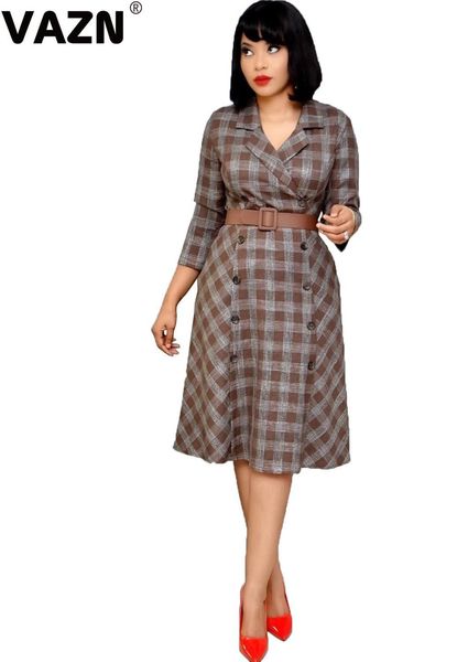 

vazn 2020 горячие upmarket классический plaid sexy зрелые vintage неопрятная комбинезоны полный рукава женщины высокого wait бальное платье, Black;pink