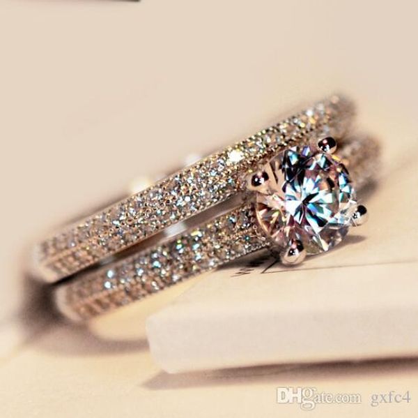 

2017 Новый Виктория Wieck Nice Engagement 10KT Белое Золото Филе Белый сапфир имитированный Бриллиантовое Обручальное Кольцо