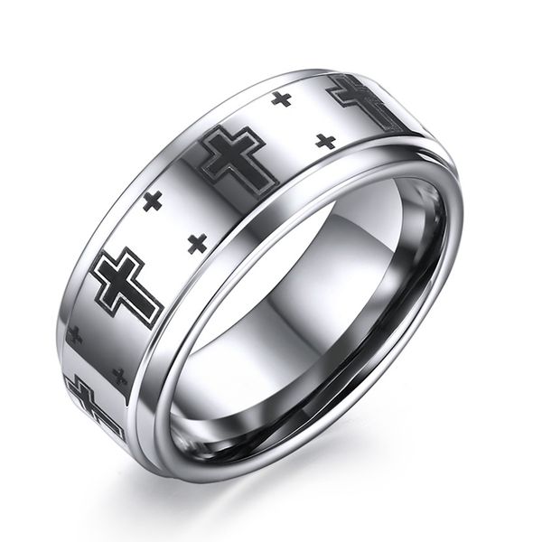 

cluster rings cross vintage band for mens promise jewelry anel 8mm drop, Golden;silver
