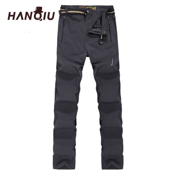

hanqiu softshell broek men fast -smoking breathing thermal waterproof broek men casual outdoor, Black