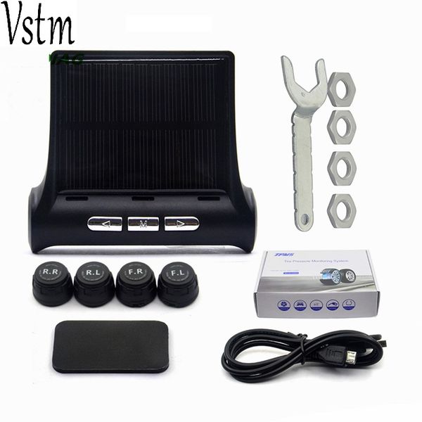 

tpms smart car tpms tyre pressure monitoring system solar power charging digital lcd display auto security alarm systems