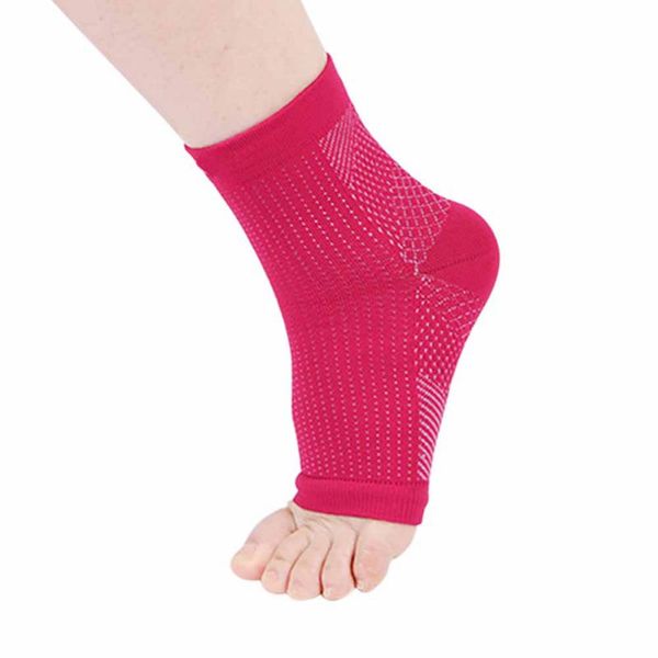 

men women ankle support running cycling basketball sports foot angel anti fatigue compression foot sleeve socks protector, Black