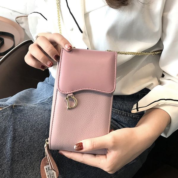 

fashion cell phone bags for iphone 11 genuine leather women's cross body bags quality chain strap shoulder bag 2020 new arrival