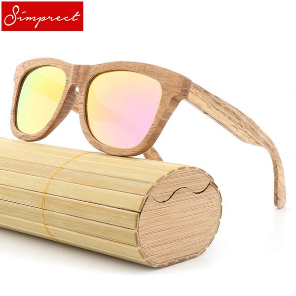 

simprect 2018 древесины поляризованных солнцезащитных очков мужчины ретро квадрат зеркало солнечные очки uv400 вождения солнцезащитные очки, White;black