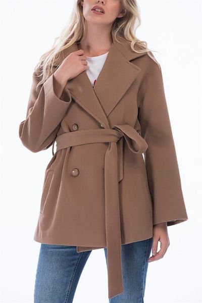 

z6584 dewberry woman coat -camel, Black;brown