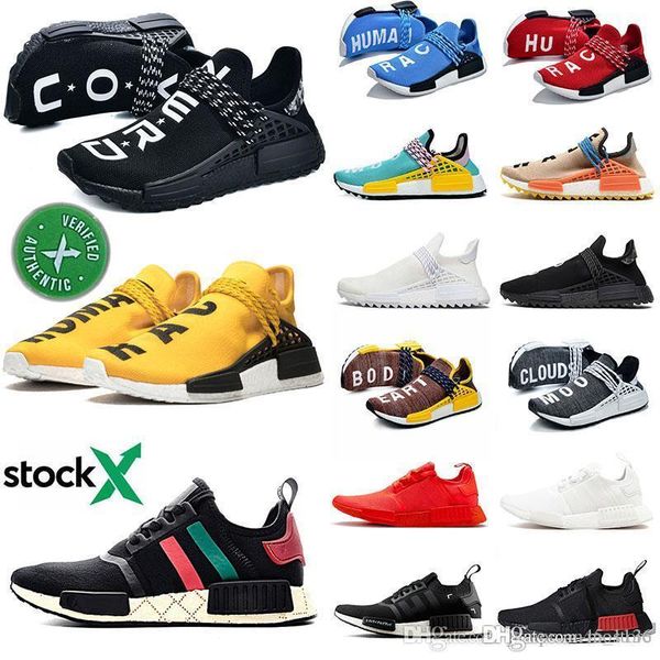 

pw human race nmd r1 designer sneakers mens women shoes pharrell williams hu trail blank canvas oreo og classic trainers sneakers