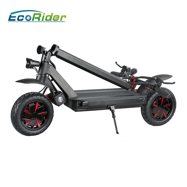 

ecorider china 3600w dual motor powerful two wheel 10 inch fat tire electric off road scooter with box