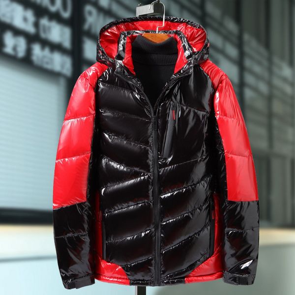 

2019 new large size glossy parkas winter jacket women/man glossy waterproof thick warm cotton padded hooded parka 7xl 8xl 9xl, Black