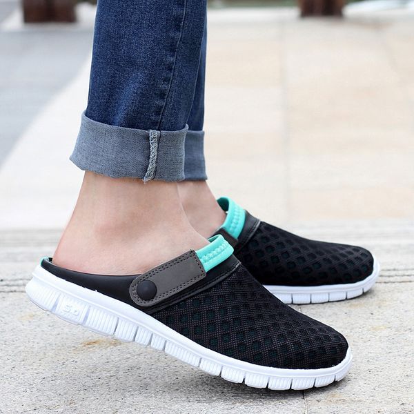 

2019 garden shoes sandals breathable cool summer flat shoes tank hole men fashion beach big size flip flop dual-purpose, Black