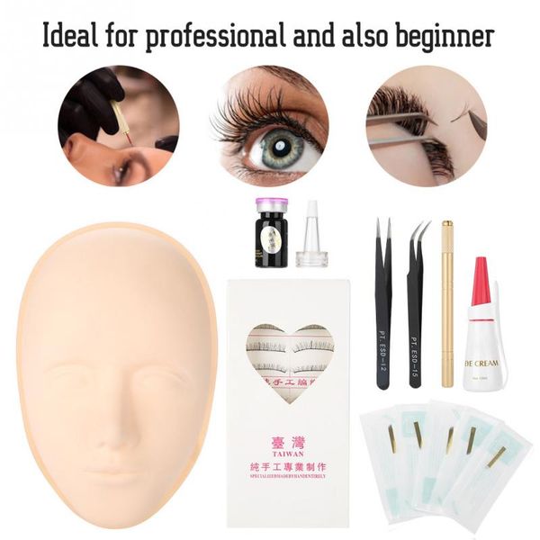 

eyelashes training kit false eyelash extension practice tattoo pigment tweezer set for beginner professional makeup tool kits
