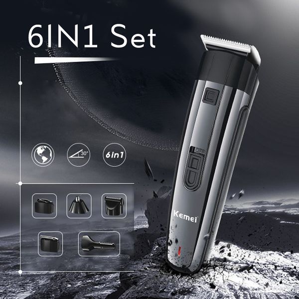 

kemei 892 6 in 1 electric trimmer kiki rechargeable clipper stainless steel blade barber haircut tool newclipper ckytj