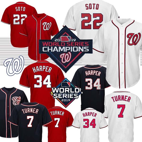 

22 juan soto 7 trea turner world series bound official nationals 31 max scherzer stephen strasburg baseball jerseys 19-20, Blue;black