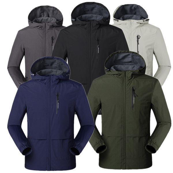 

new men's sports jacket outdoor male spring autumn winter windbreaker waterproof windproof fishing camping hiking jackets coats, Blue;black