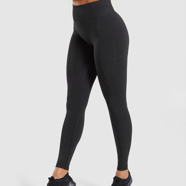 seamless gym leggings black