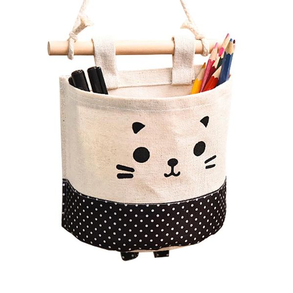 

cotton and linen cartoon hanging storage bag toy storage organizer holder for bathroom wall living room