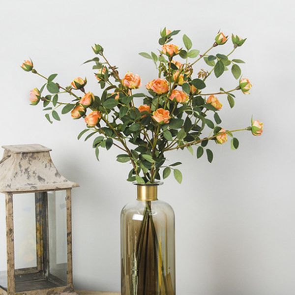 

home decoration mini tea rose artificial flowers wedding decorative flower bouquet fake tea rose 6 heads/bouqet