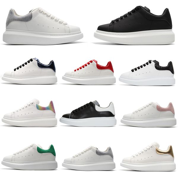 

2019 designer shoes fashion luxury leather sneakers for men women white black red casual platform shoes thick-soled height increasing