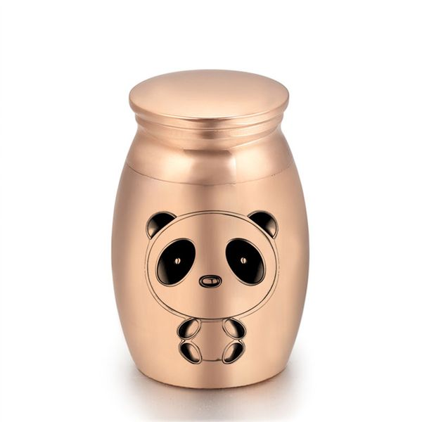 

panda cremation urns ashes holder keepsake pets memorial mini urn jar funeral urn pendant 25 x 16 mm, Silver