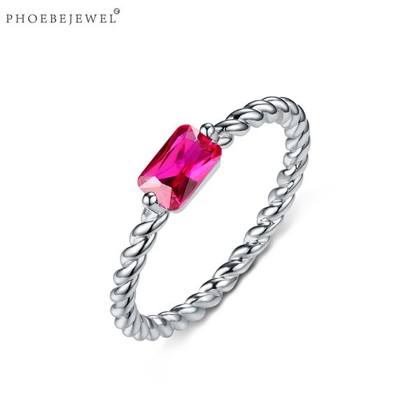 

phoebejewel new fashion rings for women fashion girl's gift red cz simple design jewelry, Golden;silver