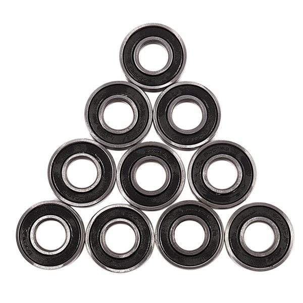 

6001rs deep groove ball bearing 28 x 12 x 8 mm 10 pieces, silver & black