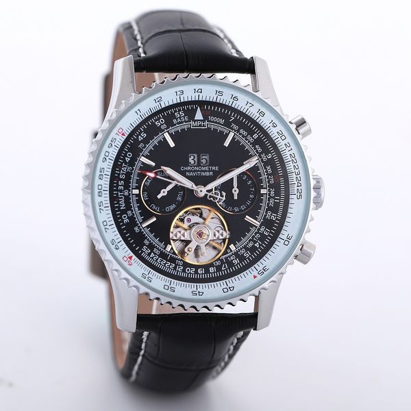 

casual business calendar men's watch br all features can operate mechanical watches large dial ing, Slivery;brown