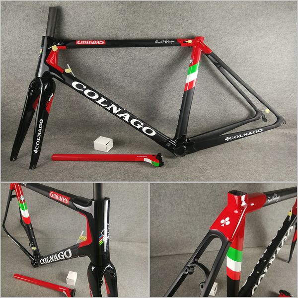 

2019 t1100 ud matte-glossy team emirates colnago c64 carbon road frames with 48-50-52-54-56cm 8 colors for selection ing