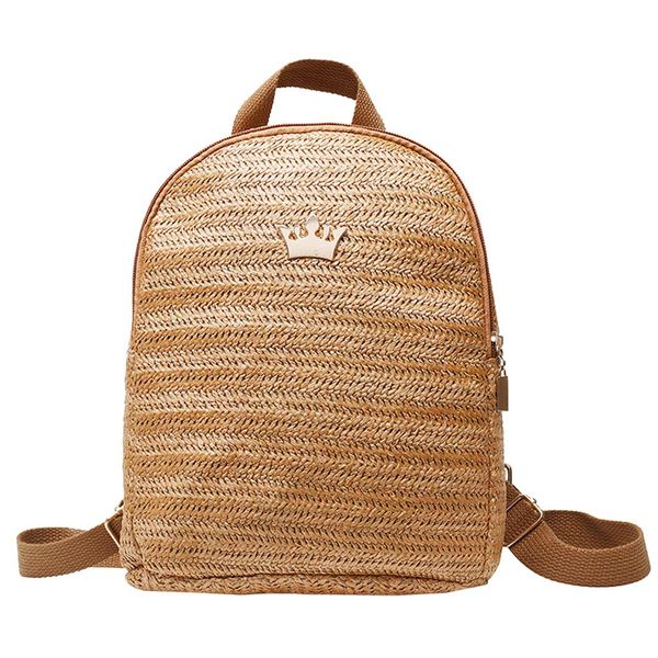 

women backpacks round softback straw woven beach backpack circular rattan wicker fashion ladies outdoor woven backpack x