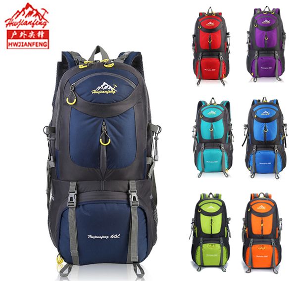 

60l men hiking backpacks outdoor backpack camping bag waterproof mountaineeringtravel molle sport bag climbing rucksack