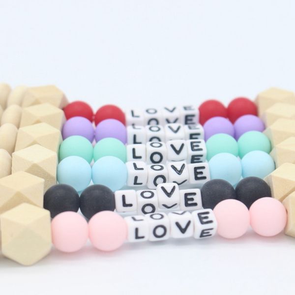 

baby pacifier clip chain letter beaded silicone baby pacifier clip chain nipple leash strap clips soother