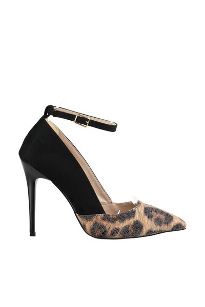 

trendyol black suede women 's high-heeled shoes takaw20to0078