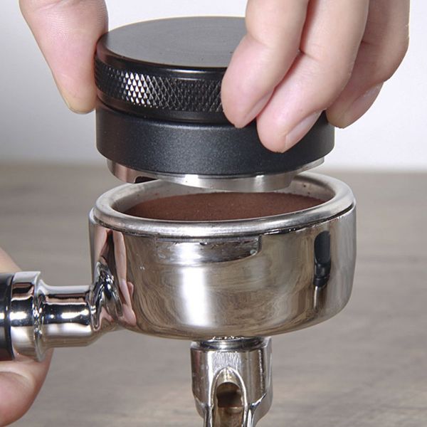 

1pc 58mm packer coffee distributor coffee leveler tool stainless steel thread tamper for kitchen