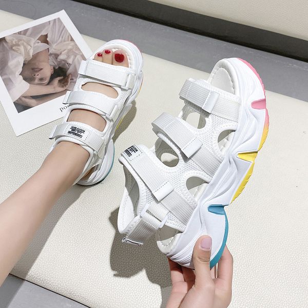 

comfort shoes for women sandals med wedge all-match 2020 women's suit female beige clear heels espadrilles, Black