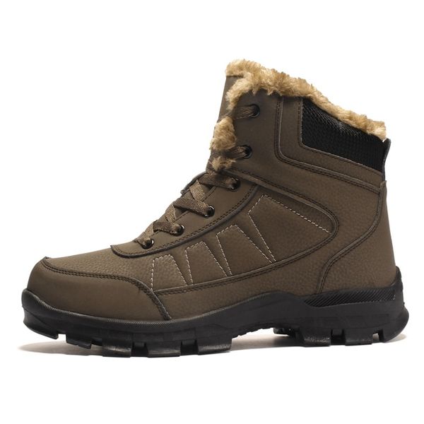 

Men Shoes Hiking Boots Outdoor Snow Boots Water-proof Heavy Plush Lining Warm-isolation Rubber Sole Lace-up 2 Colors Available Size 39~47