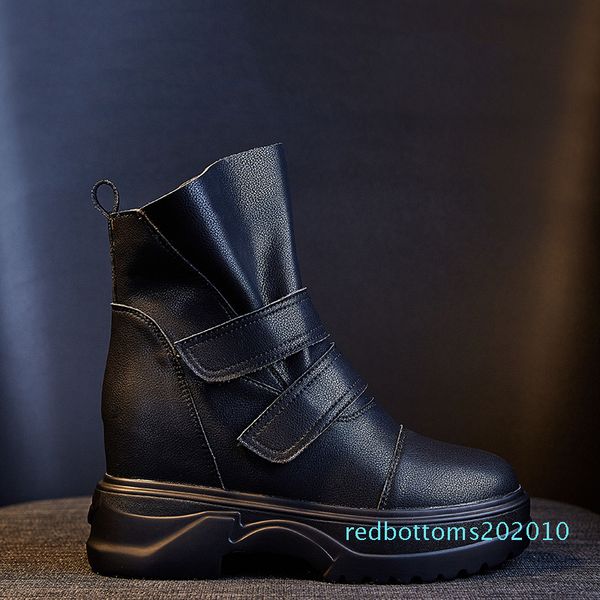 

autumn winter platform sneakers shoes woman spring new high female fashion white shoes comfortable sneakes woman flat i4-44 10r, Black