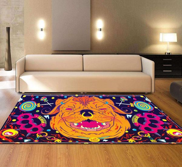 

nodic art catoon print modern carpet rectangle anti-slip floormat fashion large blanket table area rug for livingroom bedroom
