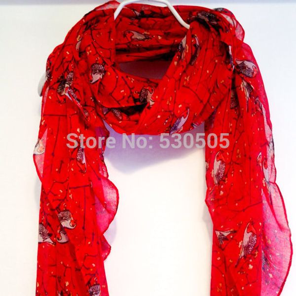 

птицы красная осень / весна лето шарф 10pcs / серия свободная перевозка груза, Blue;gray