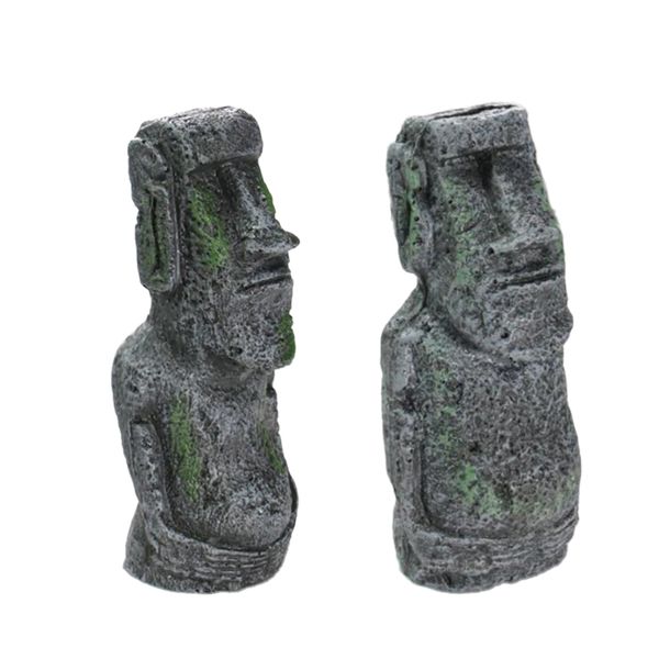 

2pcs resin roman statue artificial stone for ornament aquarium tank decor