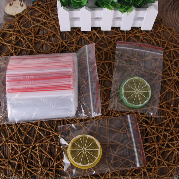 

100pcs/lot small zip lock plastic bags reclosable transparent jewelry/food storage bag kitchen package bag clear ziplock bag