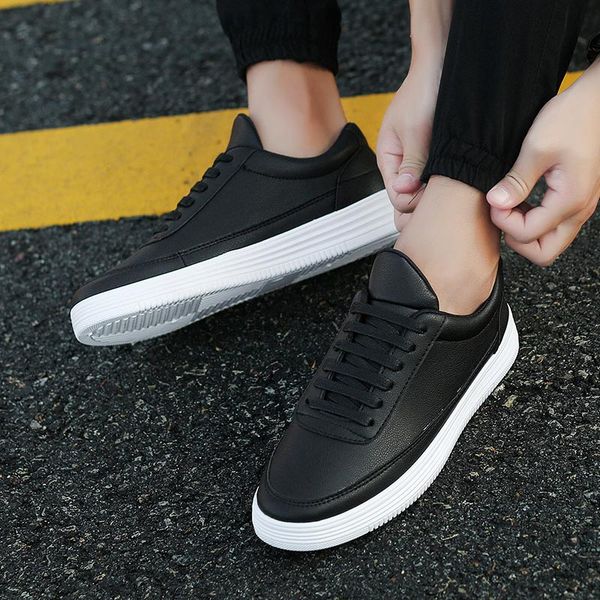 

pu leather sneakers men's leather basket running man sport shoes mens shoes sports tennis men's gym black trainers a-364