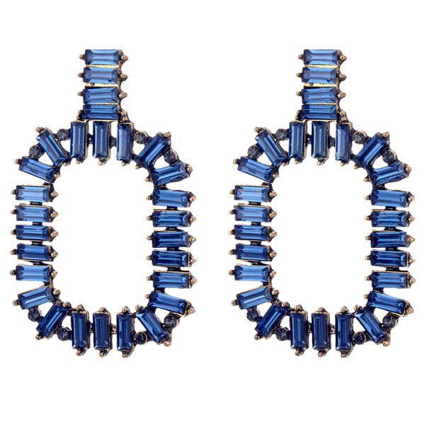 

colorful rhinestone stud earrings statement earrings for women summer female trendy fashion jewelry, Golden;silver