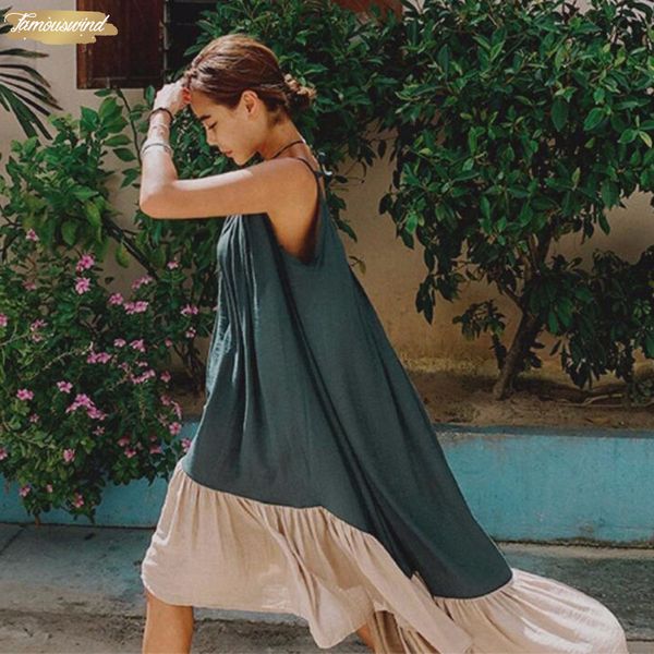 

strap dress female backless patchwork long beach dresses asymmetrical summer fashion clothing drop shipping designer clothes, Black;gray
