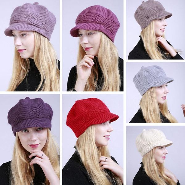 

women knitted baseball hat fashion girl winter warm beanies hats outdoor travel crochet ski cap christmas party caps jj20090, Blue;gray