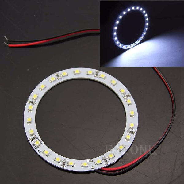 

yam автомобиля стайлинг горячая 2pcs яркие белые 80мм angel eyes 24 smd led кольцо света автомобиля