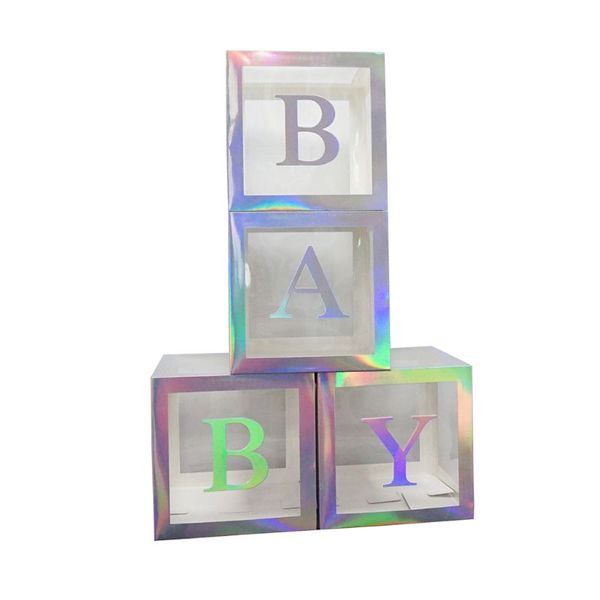 

diy transparent box latex balloon baby love block for baby shower wedding decor